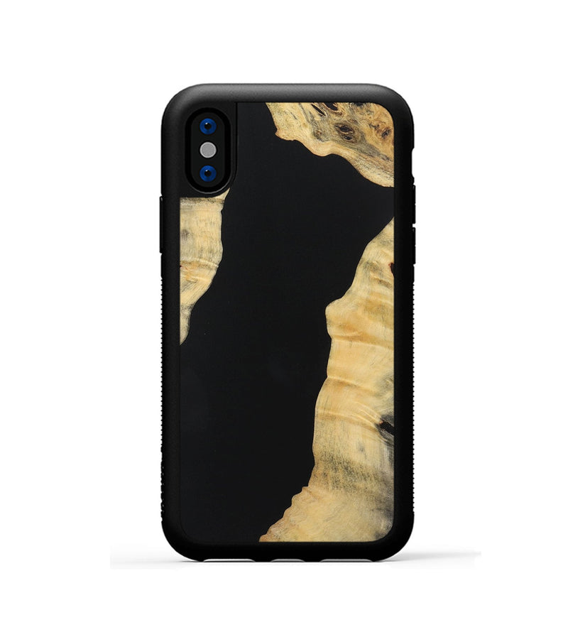 iPhone Xs Wood+Resin Phone Case - Fern (Pure Black, 721985)