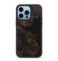 iPhone 14 Pro Max Wood+Resin Phone Case - Mikaela (Pure Black, 721986)