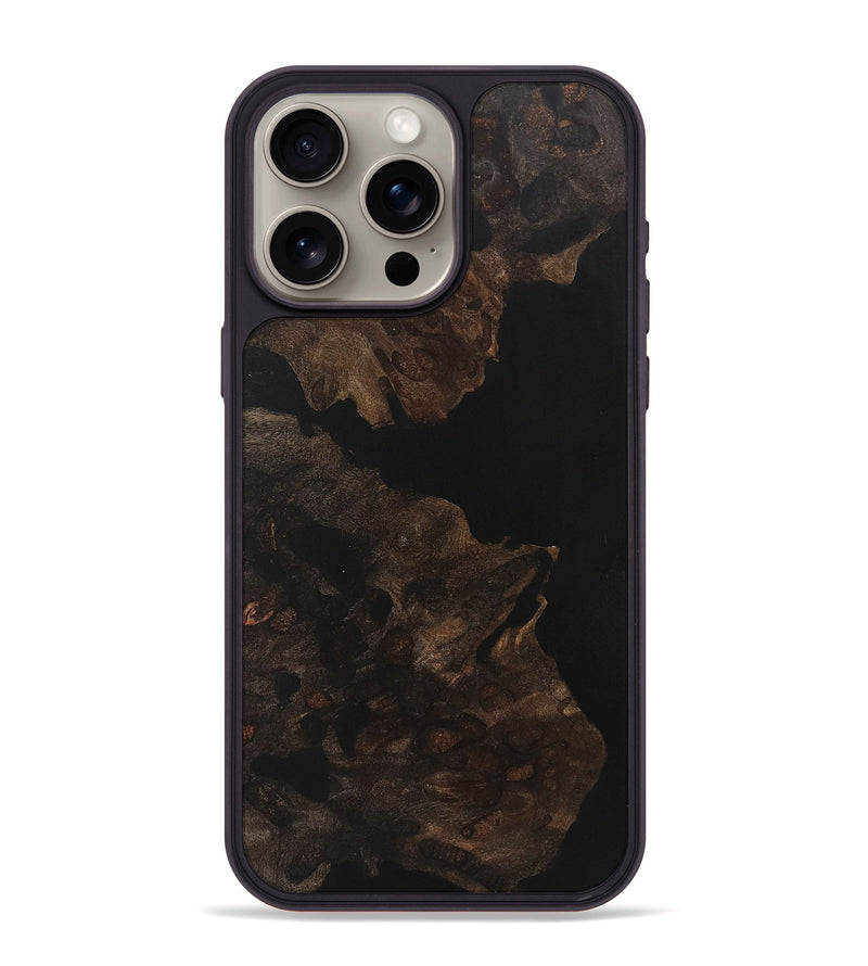 iPhone 15 Pro Max Wood+Resin Phone Case - Mikaela (Pure Black, 721986)