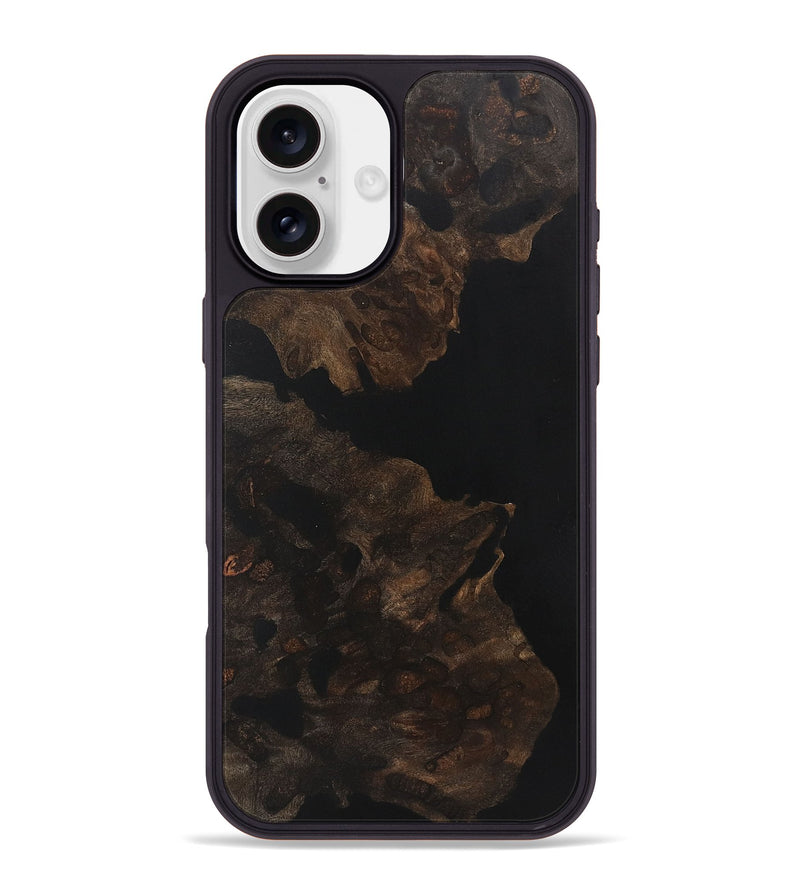 iPhone 16 Plus Wood+Resin Phone Case - Mikaela (Pure Black, 721986)