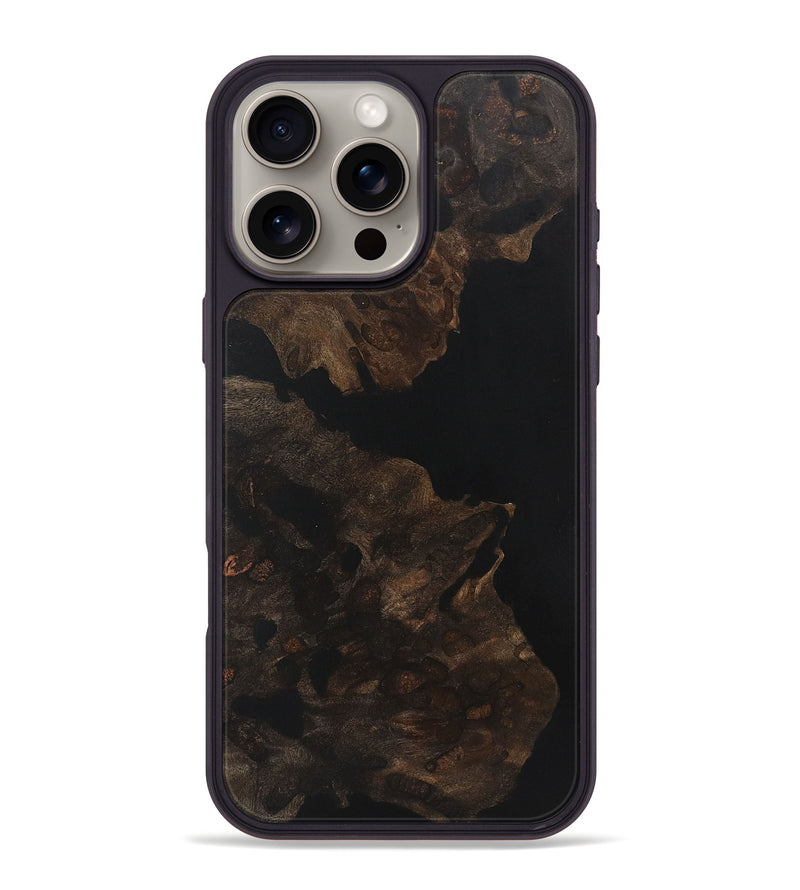 iPhone 16 Pro Max Wood+Resin Phone Case - Mikaela (Pure Black, 721986)