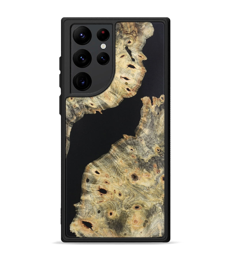 Galaxy S22 Ultra Wood+Resin Phone Case - Adelaide (Pure Black, 721987)