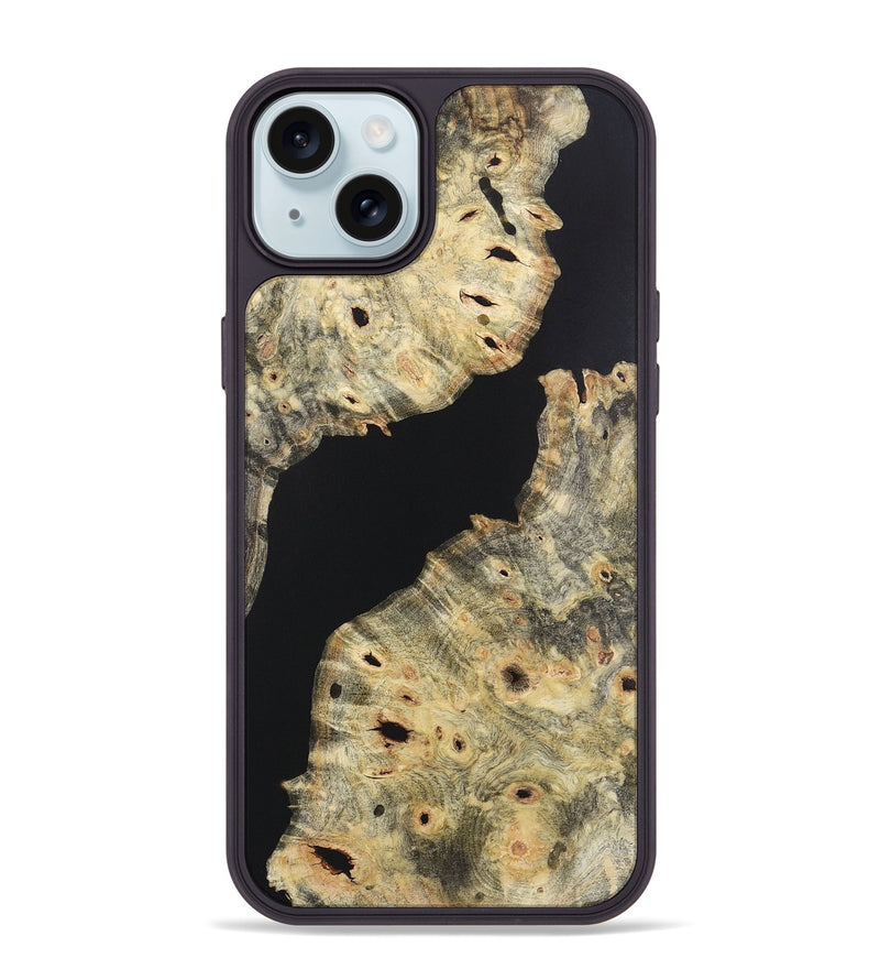 iPhone 15 Plus Wood+Resin Phone Case - Adelaide (Pure Black, 721987)