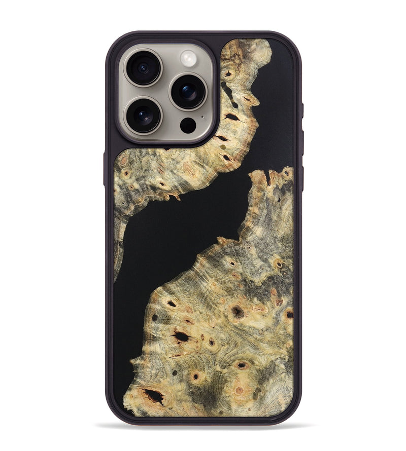 iPhone 15 Pro Max Wood+Resin Phone Case - Adelaide (Pure Black, 721987)