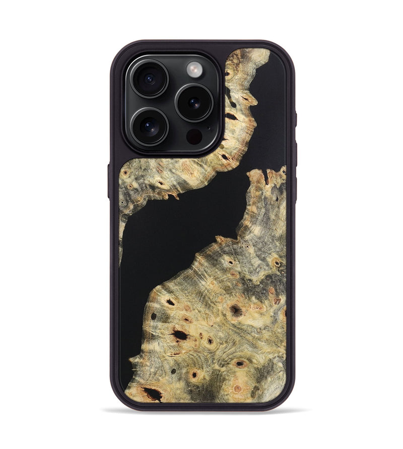 iPhone 15 Pro Wood+Resin Phone Case - Adelaide (Pure Black, 721987)