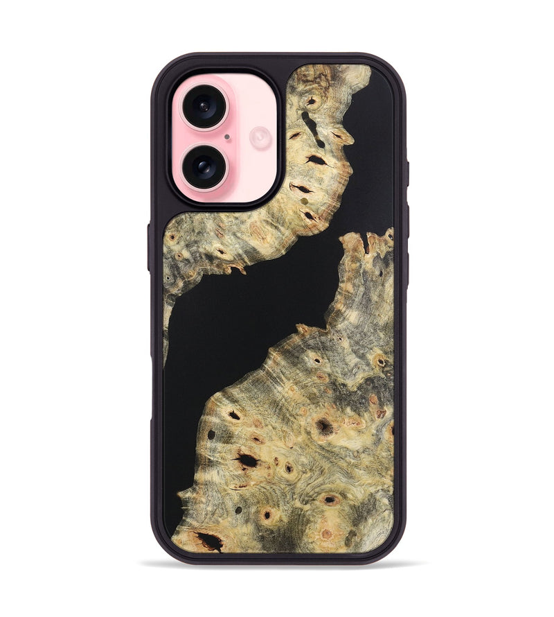 iPhone 16 Wood+Resin Phone Case - Adelaide (Pure Black, 721987)