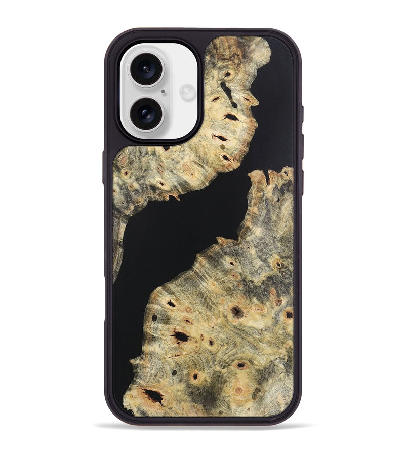 iPhone 16 Plus Wood+Resin Phone Case - Adelaide (Pure Black, 721987)