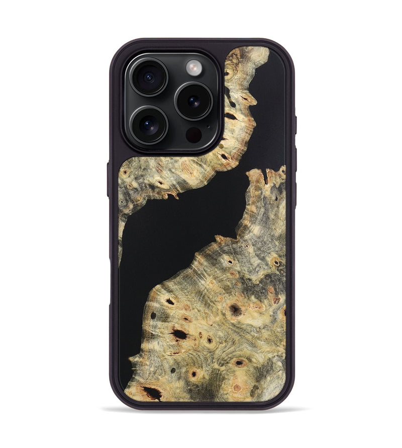 iPhone 16 Pro Wood+Resin Phone Case - Adelaide (Pure Black, 721987)