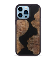 iPhone 14 Pro Max Wood+Resin Phone Case - Amy (Pure Black, 721988)