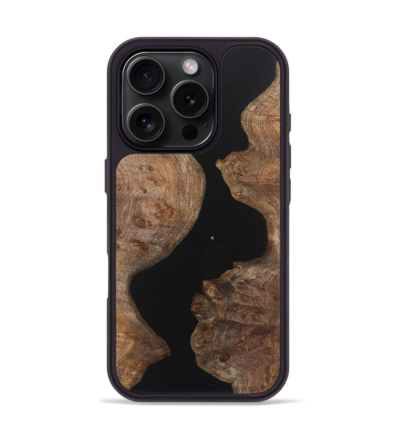 iPhone 16 Pro Wood+Resin Phone Case - Amy (Pure Black, 721988)