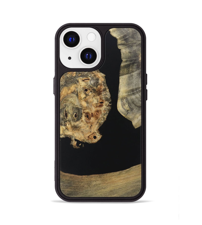 iPhone 13 Wood+Resin Phone Case - Shannon (Pure Black, 721989)