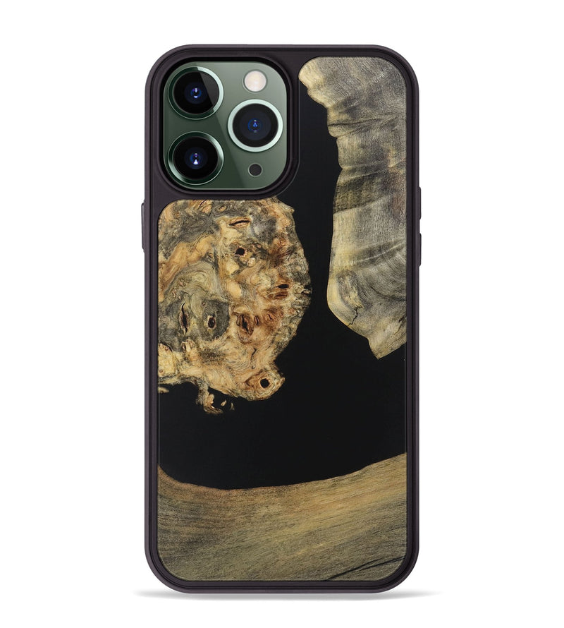 iPhone 13 Pro Max Wood+Resin Phone Case - Shannon (Pure Black, 721989)