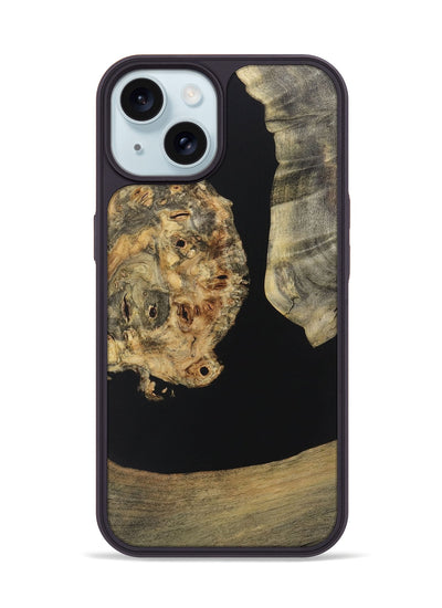 iPhone 15 Wood+Resin Phone Case - Shannon (Pure Black, 721989)