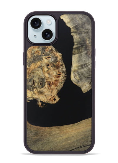 iPhone 15 Plus Wood+Resin Phone Case - Shannon (Pure Black, 721989)