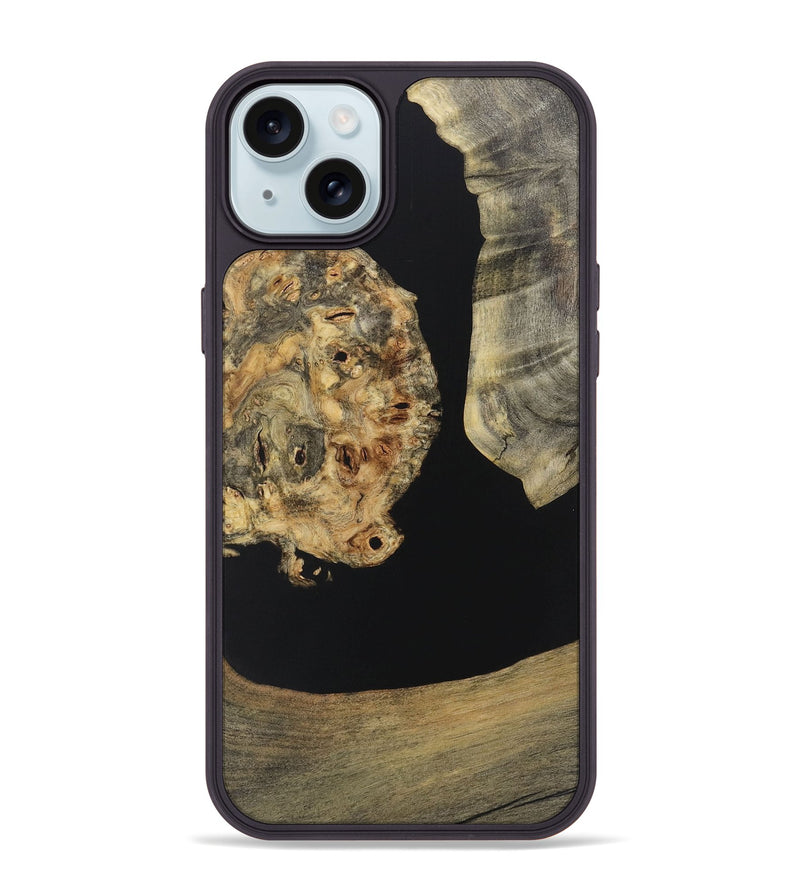 iPhone 15 Plus Wood+Resin Phone Case - Shannon (Pure Black, 721989)