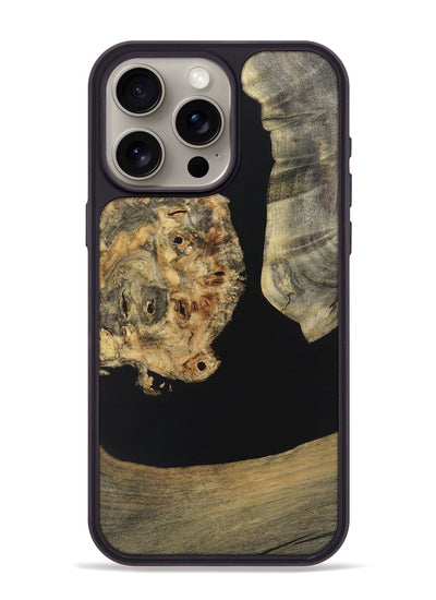 iPhone 15 Pro Max Wood+Resin Phone Case - Shannon (Pure Black, 721989)