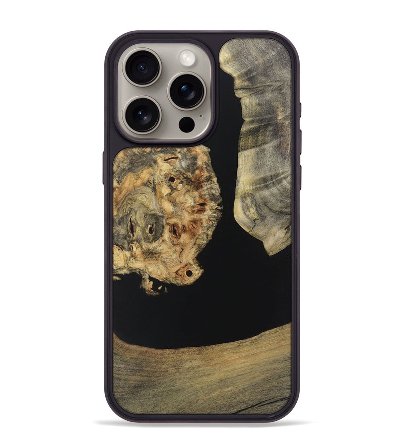 iPhone 15 Pro Max Wood+Resin Phone Case - Shannon (Pure Black, 721989)