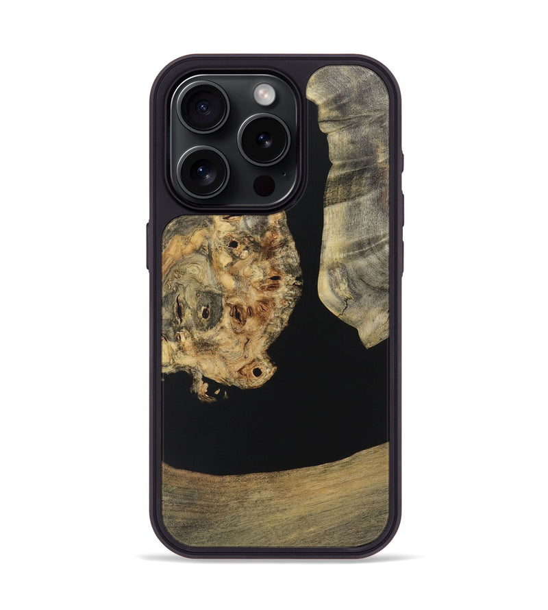 iPhone 15 Pro Wood+Resin Phone Case - Shannon (Pure Black, 721989)