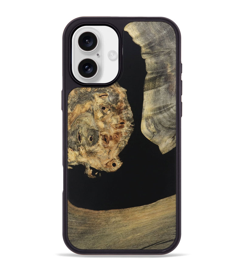 iPhone 16 Plus Wood+Resin Phone Case - Shannon (Pure Black, 721989)