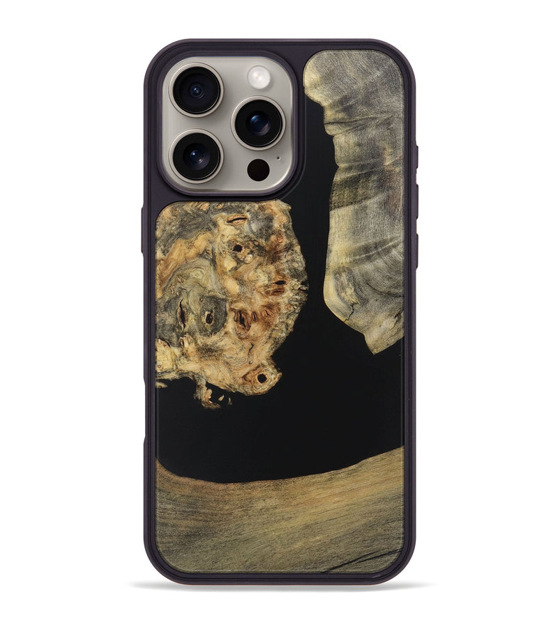 iPhone 16 Pro Max Wood+Resin Phone Case - Shannon (Pure Black, 721989)