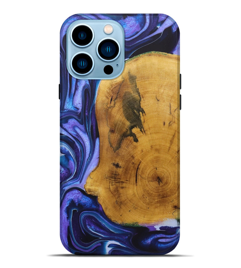 iPhone 14 Pro Max Wood+Resin Live Edge Phone Case - Kelly (Purple, 722006)