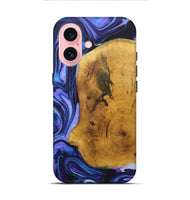 iPhone 16 Wood+Resin Live Edge Phone Case - Kelly (Purple, 722006)