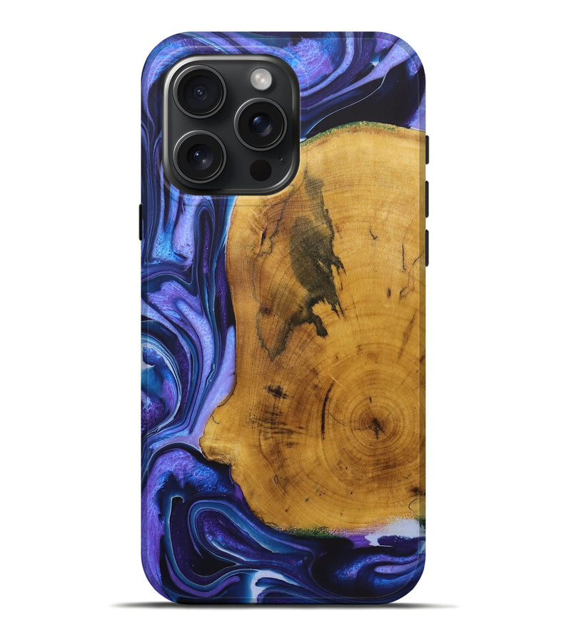 iPhone 16 Pro Max Wood+Resin Live Edge Phone Case - Kelly (Purple, 722006)