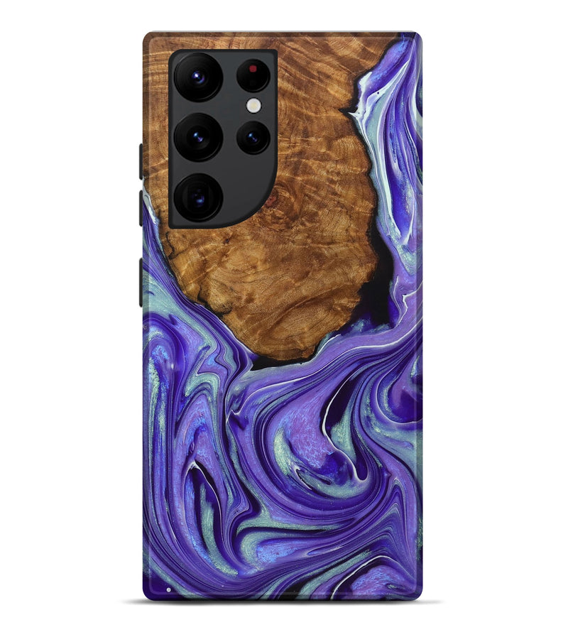 Galaxy S22 Ultra Wood+Resin Live Edge Phone Case - Carissa (Purple, 722007)