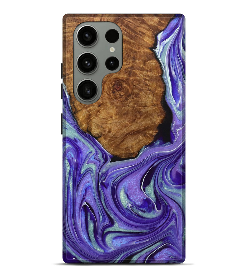 Galaxy S23 Ultra Wood+Resin Live Edge Phone Case - Carissa (Purple, 722007)