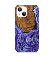 iPhone 14 Wood+Resin Live Edge Phone Case - Carissa (Purple, 722007)