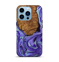 iPhone 14 Pro Wood+Resin Live Edge Phone Case - Carissa (Purple, 722007)