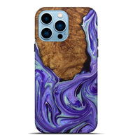 iPhone 14 Pro Max Wood+Resin Live Edge Phone Case - Carissa (Purple, 722007)