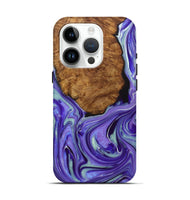 iPhone 15 Pro Wood+Resin Live Edge Phone Case - Carissa (Purple, 722007)