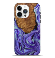 iPhone 15 Pro Max Wood+Resin Live Edge Phone Case - Carissa (Purple, 722007)