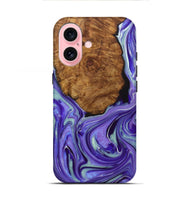 iPhone 16 Wood+Resin Live Edge Phone Case - Carissa (Purple, 722007)