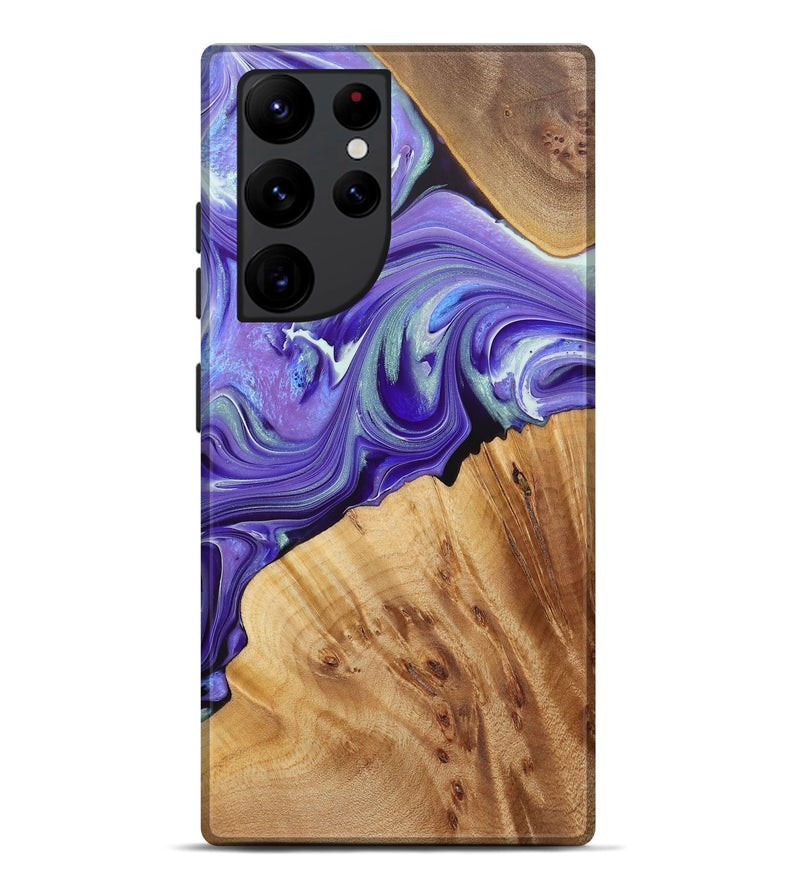 Galaxy S22 Ultra Wood+Resin Live Edge Phone Case - Millie (Purple, 722008)