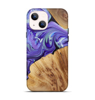 iPhone 14 Wood+Resin Live Edge Phone Case - Millie (Purple, 722008)