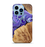 iPhone 14 Pro Wood+Resin Live Edge Phone Case - Millie (Purple, 722008)