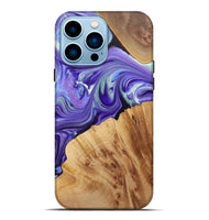 iPhone 14 Pro Max Wood+Resin Live Edge Phone Case - Millie (Purple, 722008)