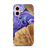 iPhone 16 Wood+Resin Live Edge Phone Case - Millie (Purple, 722008)