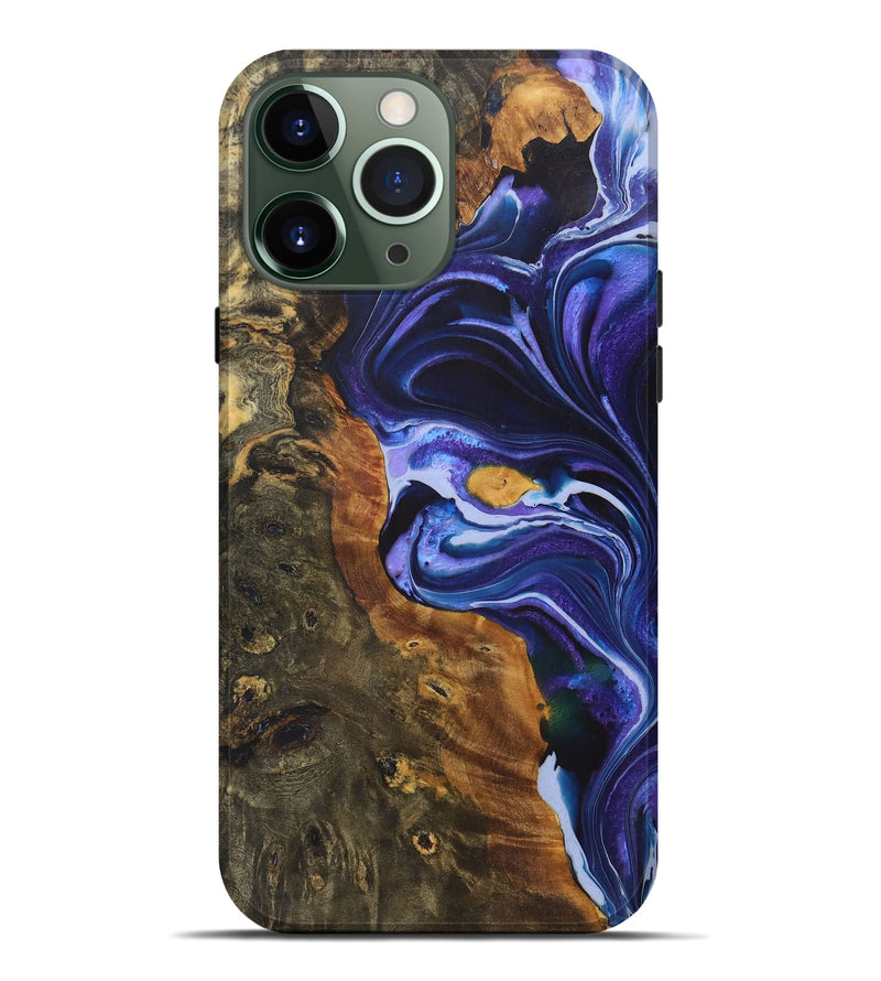 iPhone 13 Pro Max Wood+Resin Live Edge Phone Case - Brody (Purple, 722009)