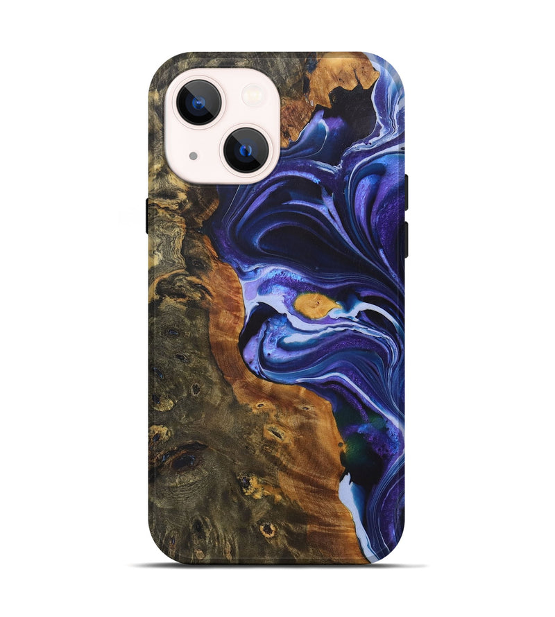 iPhone 14 Wood+Resin Live Edge Phone Case - Brody (Purple, 722009)