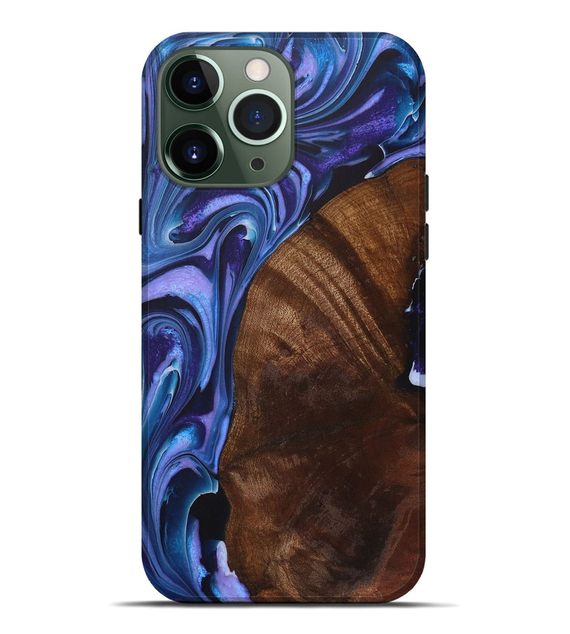 iPhone 13 Pro Max Wood+Resin Live Edge Phone Case - Margaret (Purple, 722010)