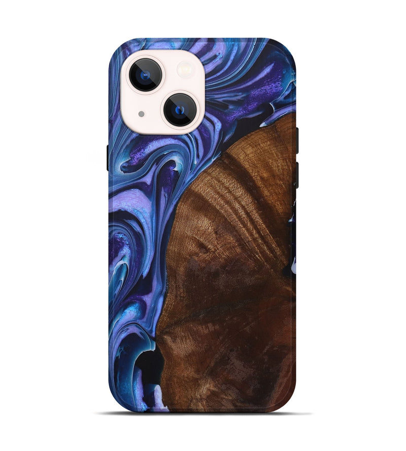 iPhone 14 Wood+Resin Live Edge Phone Case - Margaret (Purple, 722010)