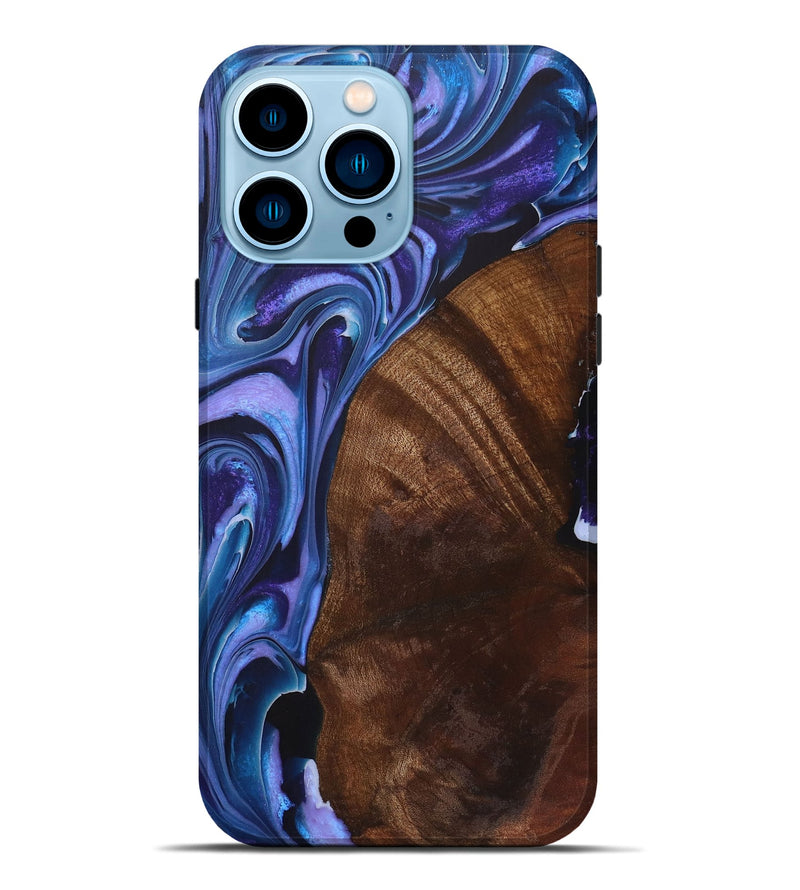 iPhone 14 Pro Max Wood+Resin Live Edge Phone Case - Margaret (Purple, 722010)