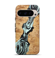 Pixel 9 Wood+Resin Live Edge Phone Case - Estelle (Green, 722018)