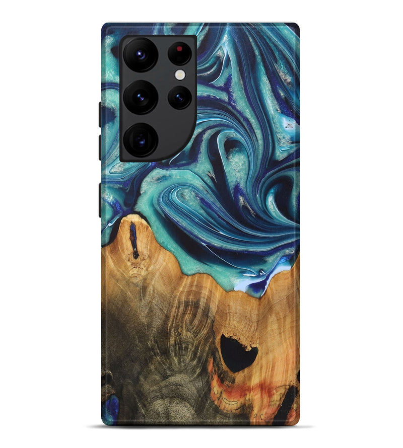 Galaxy S22 Ultra Wood+Resin Live Edge Phone Case - Odin (Blue, 722021)