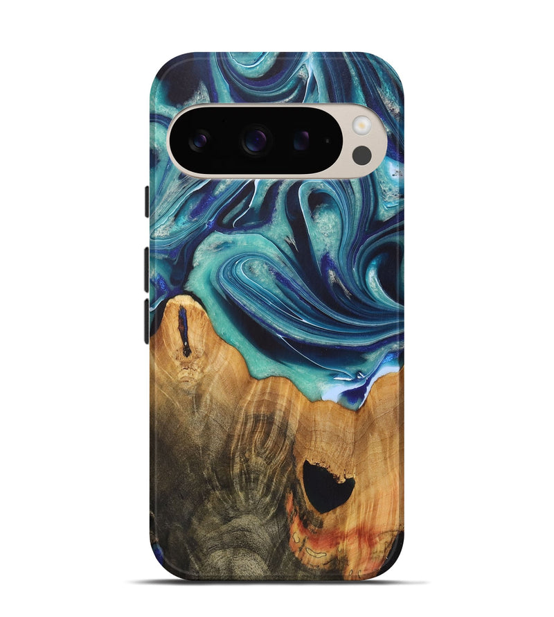 Pixel 9 Pro Wood+Resin Live Edge Phone Case - Odin (Blue, 722021)