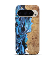 Pixel 9 Pro Wood+Resin Live Edge Phone Case - Charity (Blue, 722024)