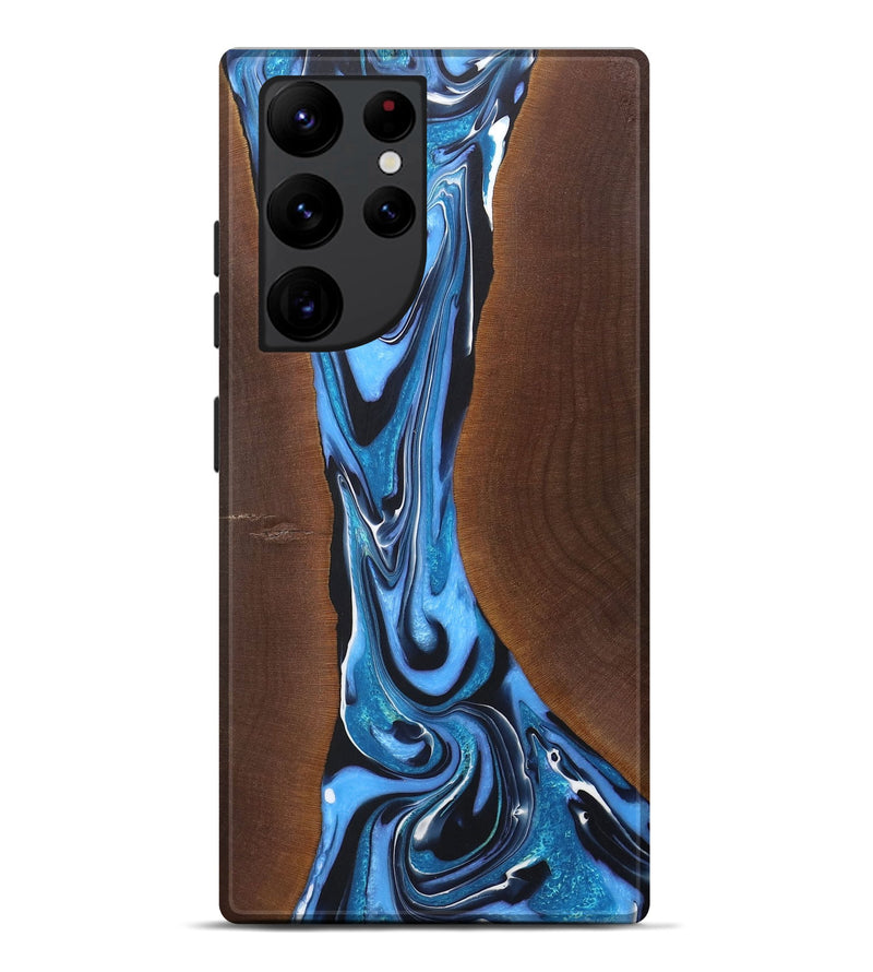 Galaxy S22 Ultra Wood+Resin Live Edge Phone Case - Parker (Blue, 722025)